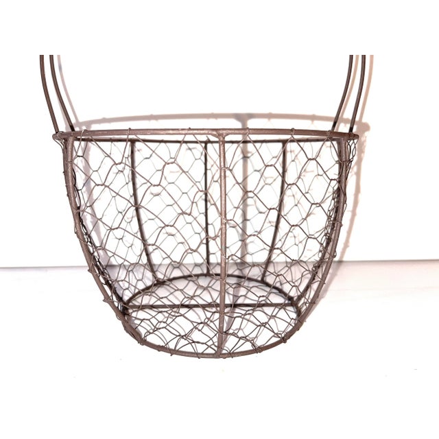 Vintage French Deco Iron Wire Egg Basket For Sale In Washington DC - Image 6 of 7