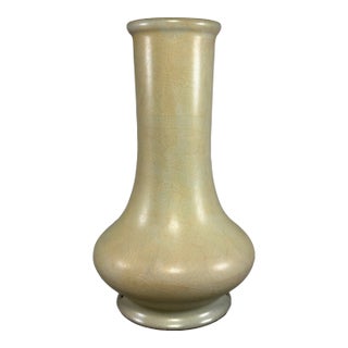 Antique Chinese Celadon Crackle‑Glaze Long Neck Vase, Collectible Antique For Sale