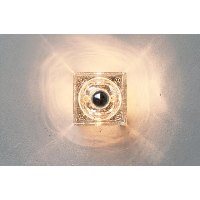 Vintage German Space Age Type 310 Glass Wall Lamps by Ludwig Beilharz for MZ Müller & Zimmer Leuchten, 1970s, Set of 6 For Sale - Image 3 of 18