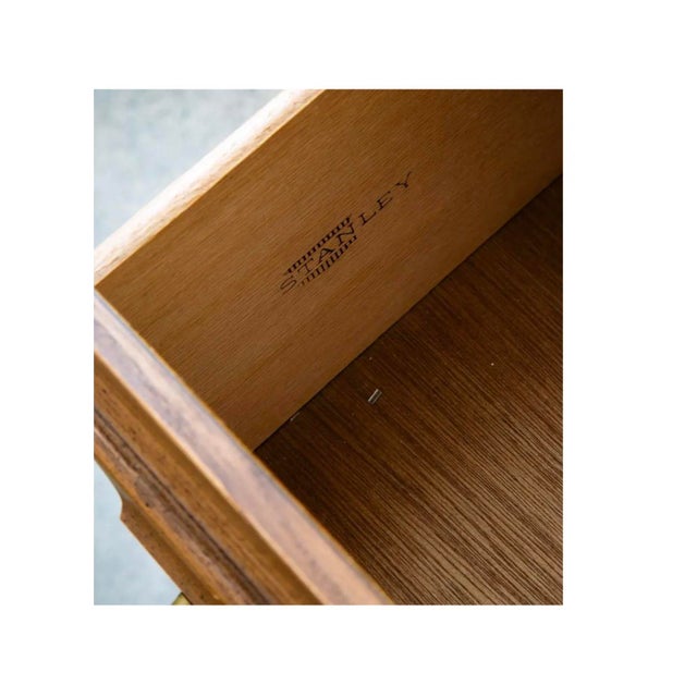 Mid Century Modern Credenza Server Buffet Stanley Oak 9 Drawers Cabinet 1970s For Sale In Tampa - Image 6 of 11