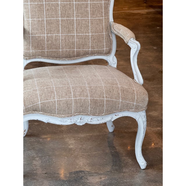 Mid 18th Century 18th Century Painted Pair of French Fauteuils For Sale - Image 5 of 10