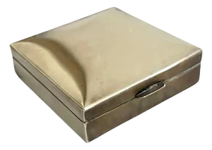 Square Polished Brass Box with Wood Lining