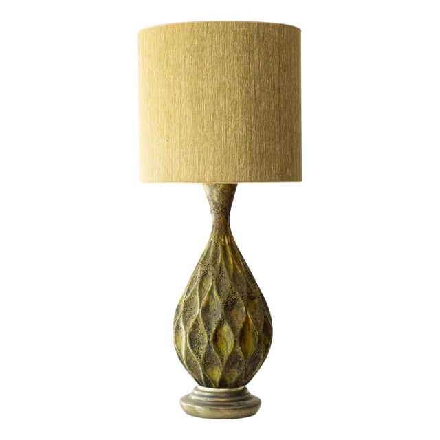 Diamondshape Ceramic Table Lamp by R. Houben, 1970 For Sale