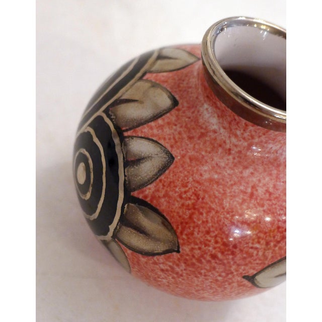 Black Vintage Art Deco Ball Vase by A. Renoleau, 1920 For Sale - Image 8 of 11