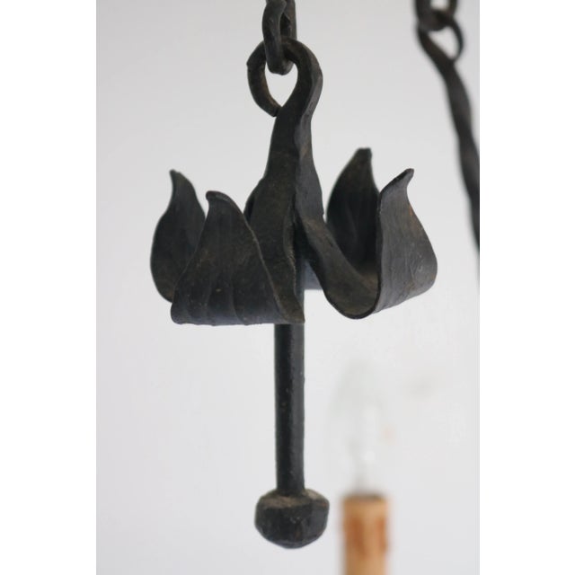 Antique Wrought Iron Chandelier, 1800s For Sale - Image 5 of 16