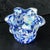 1990s Vintage MCM Signed Hand Blown Confetti Ruffled Art Glass Bowl Handkerchief Vase For Sale - Image 5 of 5