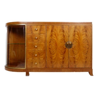 Art Deco Display Cabinet in Walnut Veneer, 1930 For Sale