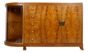 Art Deco Display Cabinet in Walnut Veneer, 1930
