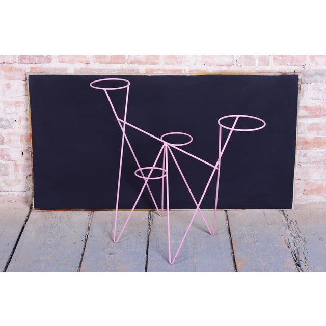 Mid-Century Modern Mid-Century Czech Flower Stand in Painted Metal, 1950s For Sale - Image 3 of 8