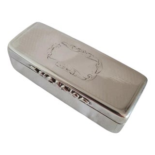 Antique Victorian Sterling Silver Snuff Box from Robert Thornton, Birmingham, 1867 For Sale