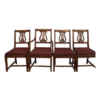 Vintage Harpback Duncan Phyfe Style Mid Century Chairs For Sale