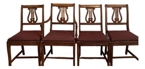 Vintage Harpback Duncan Phyfe Style Mid Century Chairs