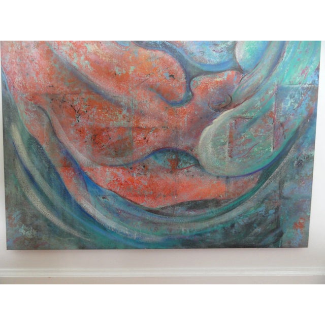Abstract 1970s Vintage Philip Standish Read "Beginnings" Painting For Sale - Image 3 of 7