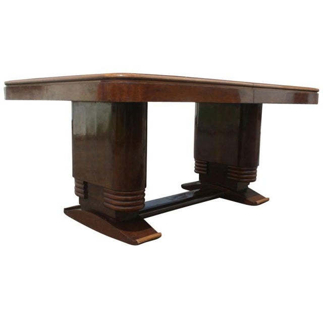 French Art Deco Wooden Dining Table Chairish