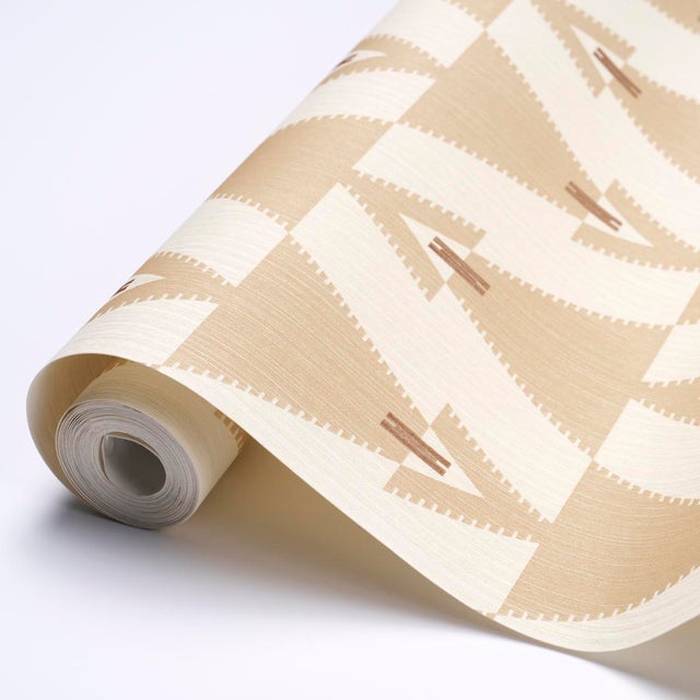 Schumacher SAMPLE - Schumacher X A Rum Fellow Kalido Wallpaper In Oat For Sale - Image 4 of 4