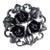 Elegant Vintage Flower Brooch, Handmade From 835 Silver, Germany Ca. 1950s For Sale