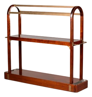 Unusual English Mahogany & Brass Hall Stand