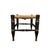 Wood Antique Ebonized Hitchcock Stool / Footsool With Woven Rush Seat, Stenciling, & Spool Legs For Sale - Image 7 of 12
