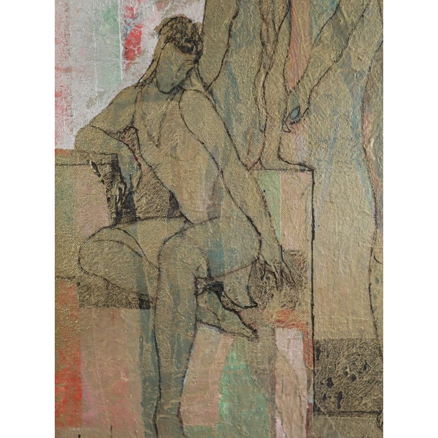 1987 'Dream Reflex' Vintage Semi-Abstract Figurative Oil Painting Finnish Artist Marjatta Sarasalo (1930-2006), Framed For Sale - Image 10 of 11