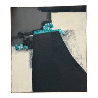 Mid Century Modern Abstract Art Landscape Oil Painting For Sale