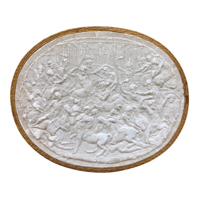 19th Century Grand Tour Neoclassical Plaster Intaglio - "Battle of the Centaurs and Lapiths" For Sale