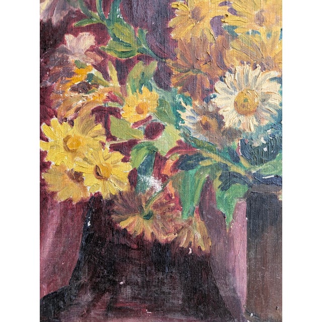 Early 20th Century Still Life Botanical Oil Painting on Canvas For Sale - Image 4 of 11