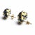 18k Yellow Gold Blue Polka Dot Enamel Teardrop Earrings 0.92 Inch Long, A Pair For Sale - Image 9 of 11