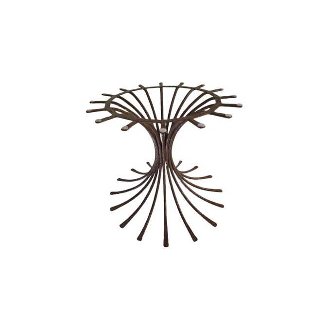 Hour Glass Pedestal Wrought Iron Dining Table For Sale - Image 4 of 5