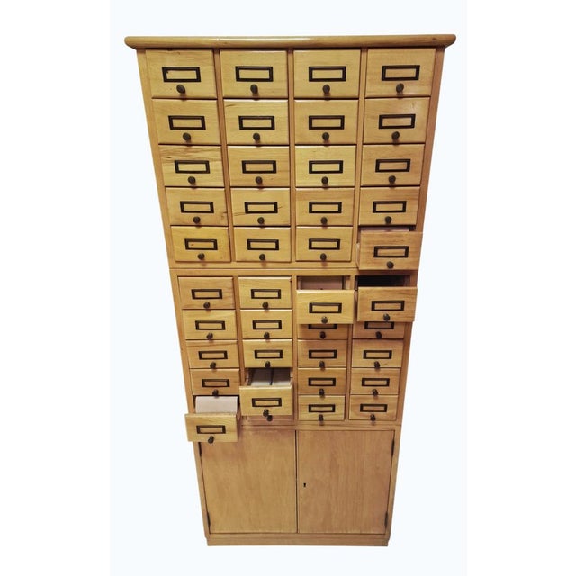 Vintage Beech Wood Filing Cabinet, 1960s For Sale - Image 6 of 7