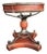 Sturdy Structural Design: Anchored by a Heavy, Quad-Scrolled Platform Base and Curved Iron Brackets for Ultimate Stability. For Sale