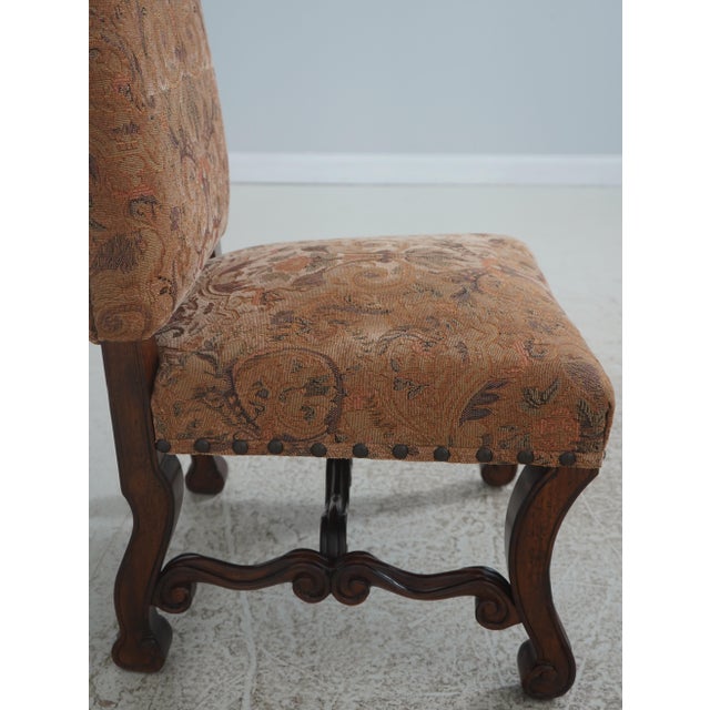 Wood Set of 4 High Back Mahogany Upholstered Dining Chairs For Sale - Image 7 of 18