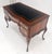 Carved Mahogany Embossed Black Leather Top Petit Compact 5 Drawers Desk MINT For Sale - Image 9 of 14