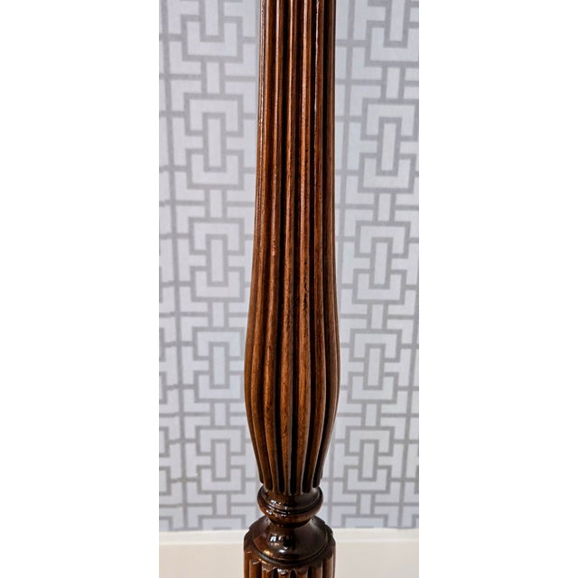 Mid-Century English Mahogany Brass Gallery Tripod Plant Stand / Drinks Table For Sale - Image 10 of 14