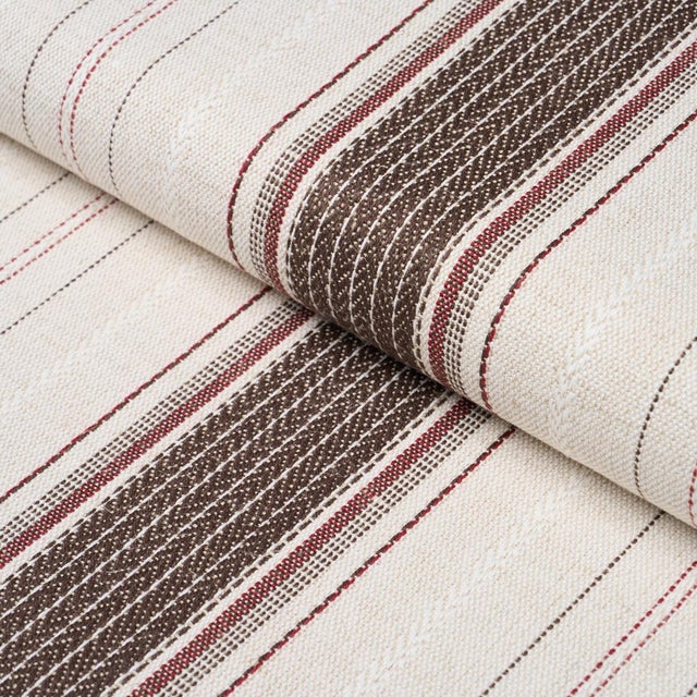 Schumacher Schumacher Idris Stripe Fabric In Brown For Sale - Image 4 of 5