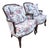 Vintage French Provincial Floral Upholstery Lounge Chairs - Pair For Sale