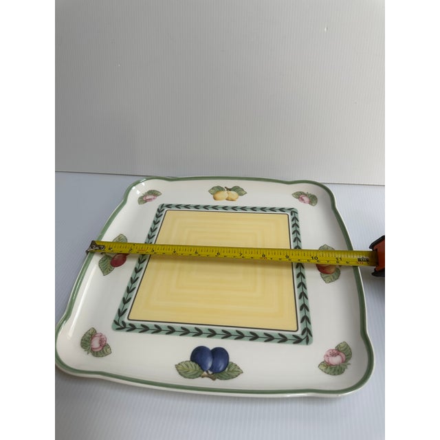 1950s Villeroy & Boch Serving 11.7"x 11.7" Platter "French Garden" Pattern Made in Germany For Sale - Image 11 of 11