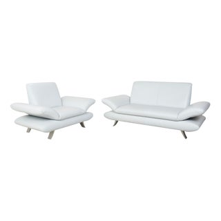 Rossini 2-Seater Sofa and Armchair in Light Blue Fabric from Koinor, Set of 2 For Sale