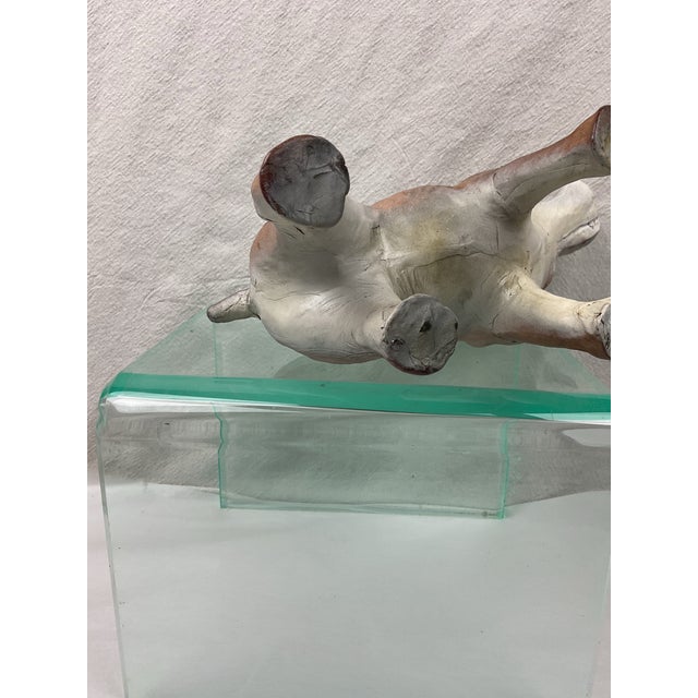 Animal Skin Leather Clad Bulldog Figure. 2 of 2 For Sale - Image 7 of 7