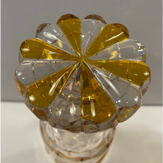 Glass Antique Bohemian Amber German Goblet For Sale - Image 7 of 7