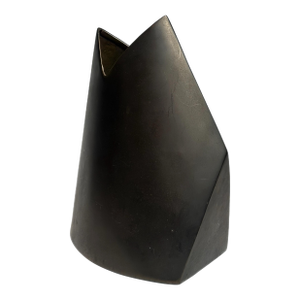 1980s J. Johnston Metal Abstract Sculptural Geometric Vase