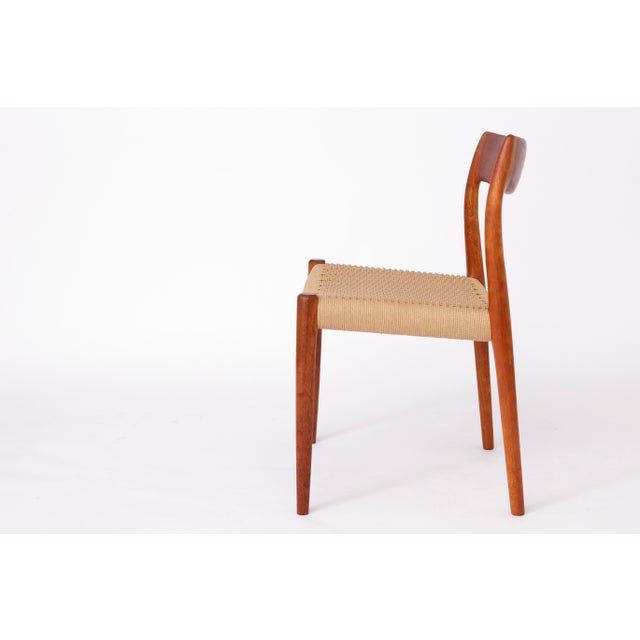 1960s Mid-Century Modern Model 77 and 57 Dining Chairs in Teak and Cord by Niels Otto (N. O.) Møller for j.l. Møllers, Denmark, 1960s, Set of 6 For Sale - Image 5 of 8