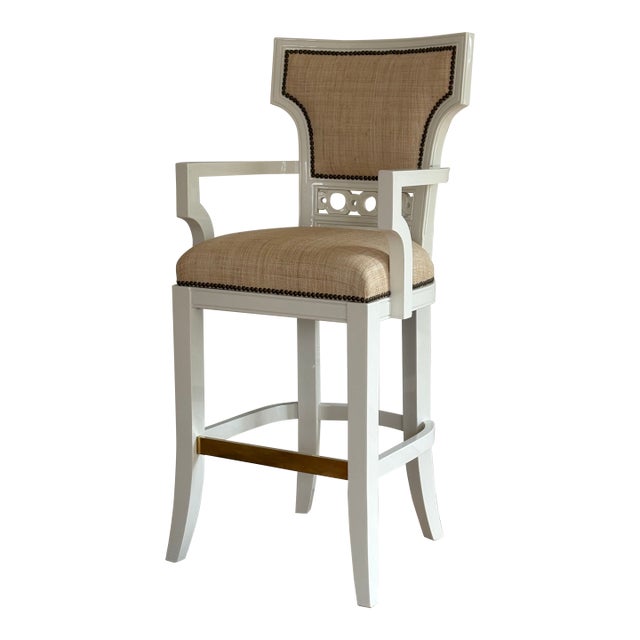 Coco Bar Stools With Back and Arms by Jan Showers For Sale