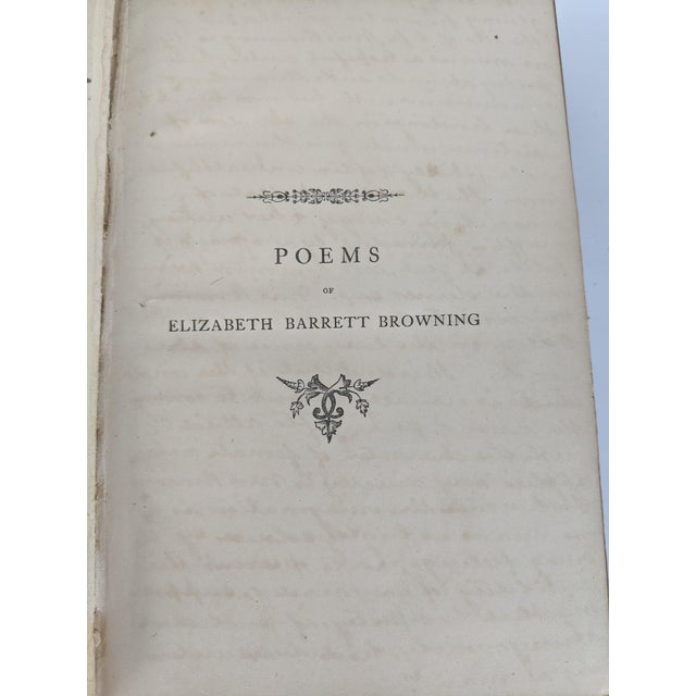 Antique 1874 Elizabeth Barrett Browning Poems – Complete 3-Volume Leather-Bound Set For Sale - Image 9 of 18