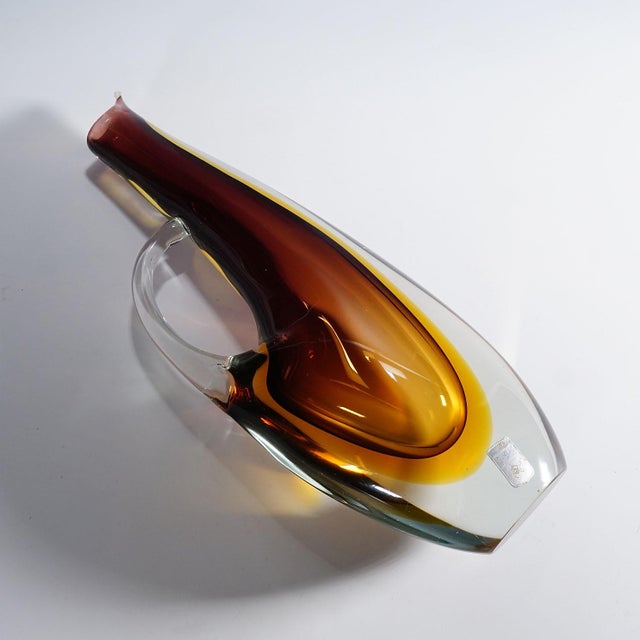 Yellow Vintage Murano Sommerso Glass Jug by Arte Nuova 1950s For Sale - Image 8 of 10