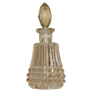 Antique Cut Glass Crystal Collectable Dressing Table Perfume Bottle, 1920