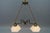 Art Nouveau Brass and White Glass Two-Light Pendant Chandelier, 1950s For Sale - Image 12 of 18