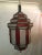 1990s Art Deco-Style White Milk & Red Glass & Bronze Chandelier, Pendant or Lantern For Sale - Image 9 of 18