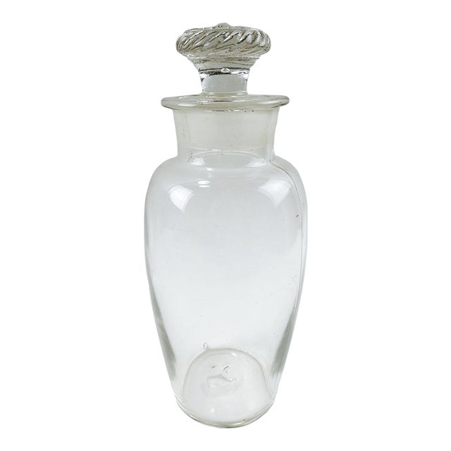 Antique Mold Blown Glass Apothecary Jar For Sale