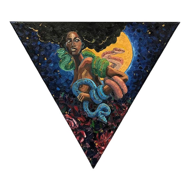 Charlene Mosley Surrealist Portrait Painting "Be Aware" For Sale