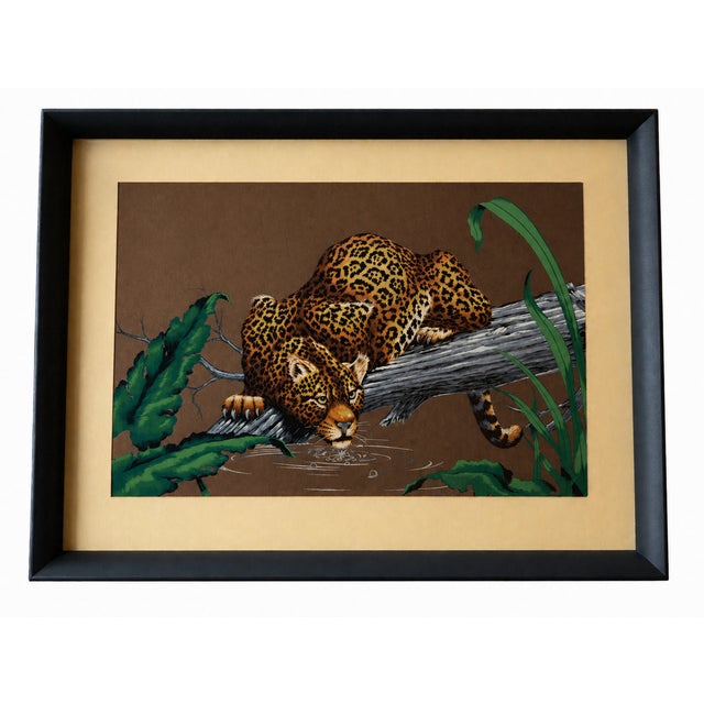 A captivating mid-century hand-printed serigraph by James Bunnell, produced by Mission Hand Print of California in...